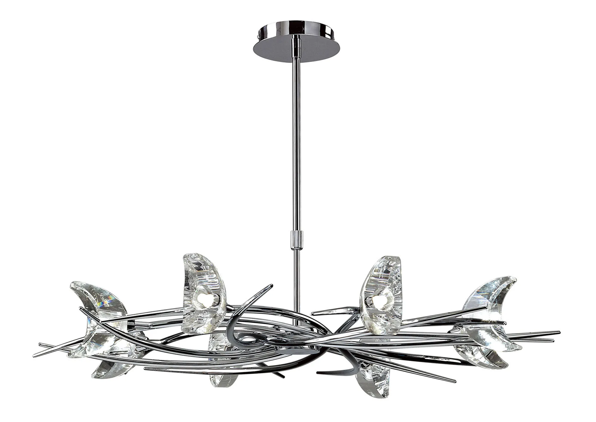 M1450  Eclipse Crystal Telescopic Pendant 8 Light